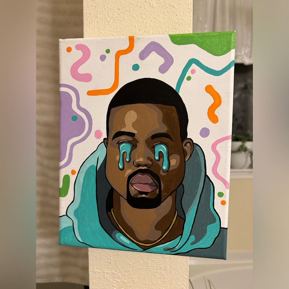 Handmade Abstract Kanye Painting